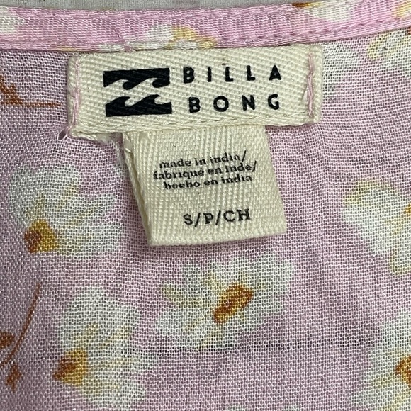 Small NWT Billabong Pink Wrap Dress with Long Bishop‎ Sleeves - Picture 6 of 16